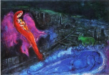Puentes sobre el Sena contemporáneo Marc Chagall Pinturas al óleo